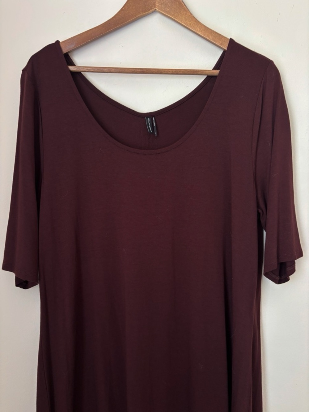 Stella Carakasi Brown Scoop Neck Stretch Jersey Tunic Top Large Lagenlook - Picture 2 of 8